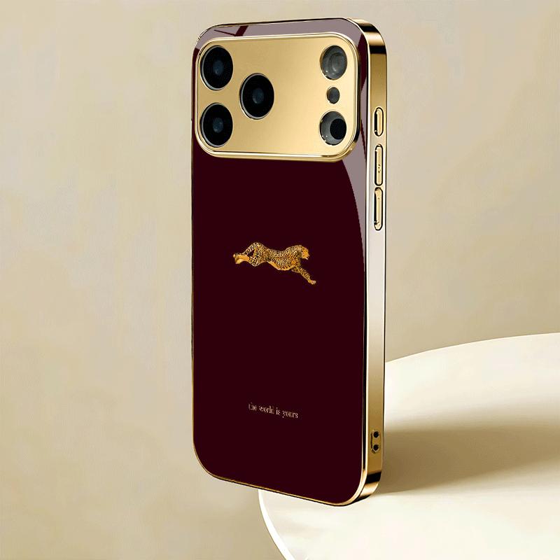 

Стеклянный чехол для телефона с леопардовым принтом, подходящий для iPhone 17, 16, 15, 14, 13, 12, 11 Pro/Max/Plus, противоударная задняя крышка For iPhone 11PROMAX