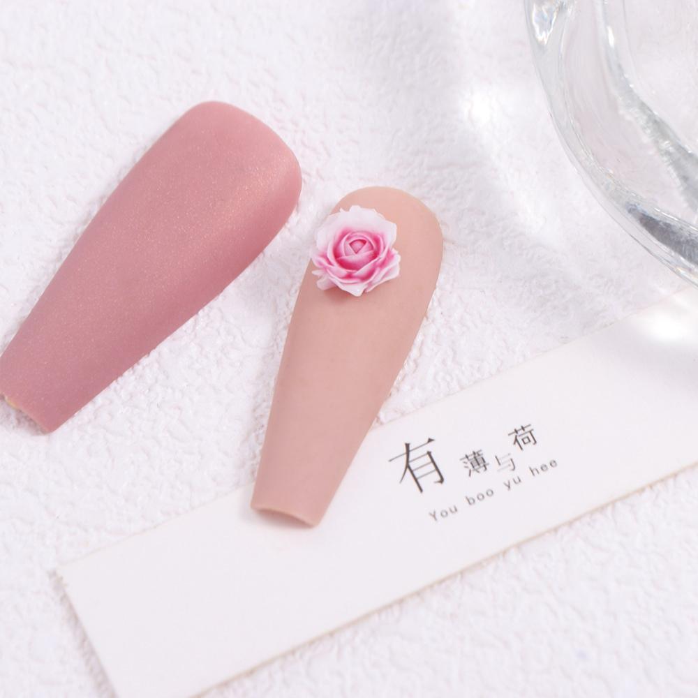 50 Pcs 3D Mixed Size Nail Art Decoration Resin Gradient Rose Nail Drill Accessories Women
