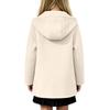 Girls Casual Mid-Length Wool Coat with Lapel and Button Front