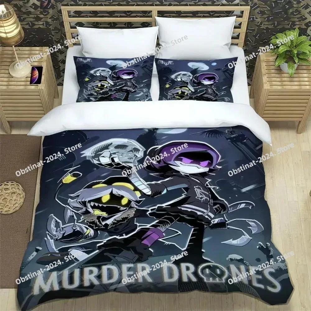 Murder Drones Cartoon Bedding Set Printed single Comforter Quilt Bed Cover Duvet Cover Pillow Case 3 Pieces Sets Kids Adult Size