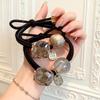 Koreanischer Stil Doppelstrang Kristall Haargummis für Damen - Elegante Hochelastische Dutt-Accessoires