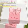 50pcs Bowknot Gift Box Sealing Stickers 60*120mm Bow Stickers Thank You Stickers  Decorative Use