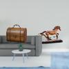 Vintage Holz Schmuckschatulle Organizer Schatzkiste mit Pferde Skulptur Figur Kunstwerk