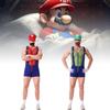 Conjunto de Disfraz de Mario Único Con Sombrero, Guantes, Bigote y Tirantes Para Adultos