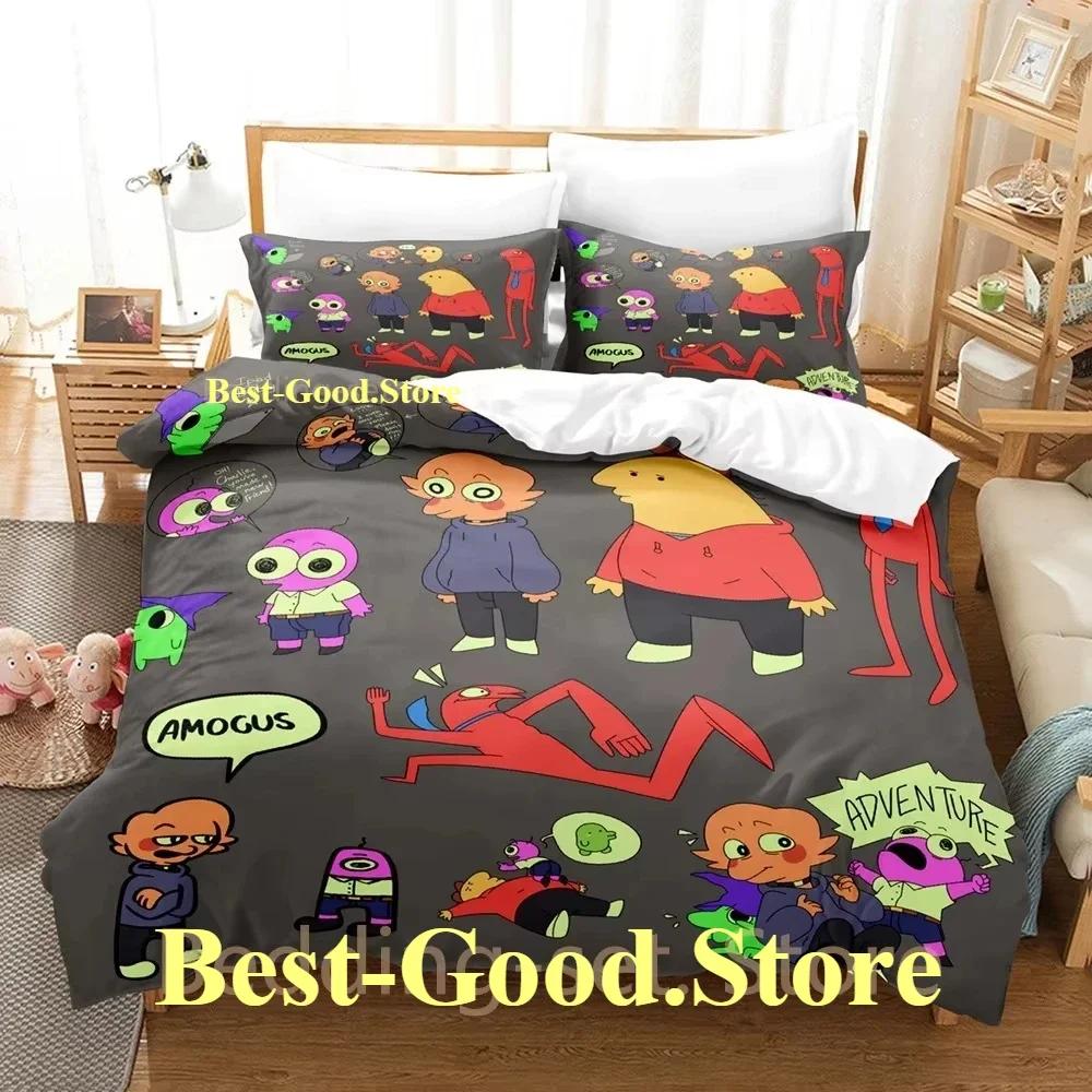 Smiling Friends Bedding Set Single Twin Printed Bed Set With Pillowcase Bed Duvet Cover Single Double Queen Super King Size