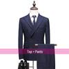 Korean Style Slim Fit Striped Men's Suit Set - Casual Blazer Jacket for Weddings and Professional Wear