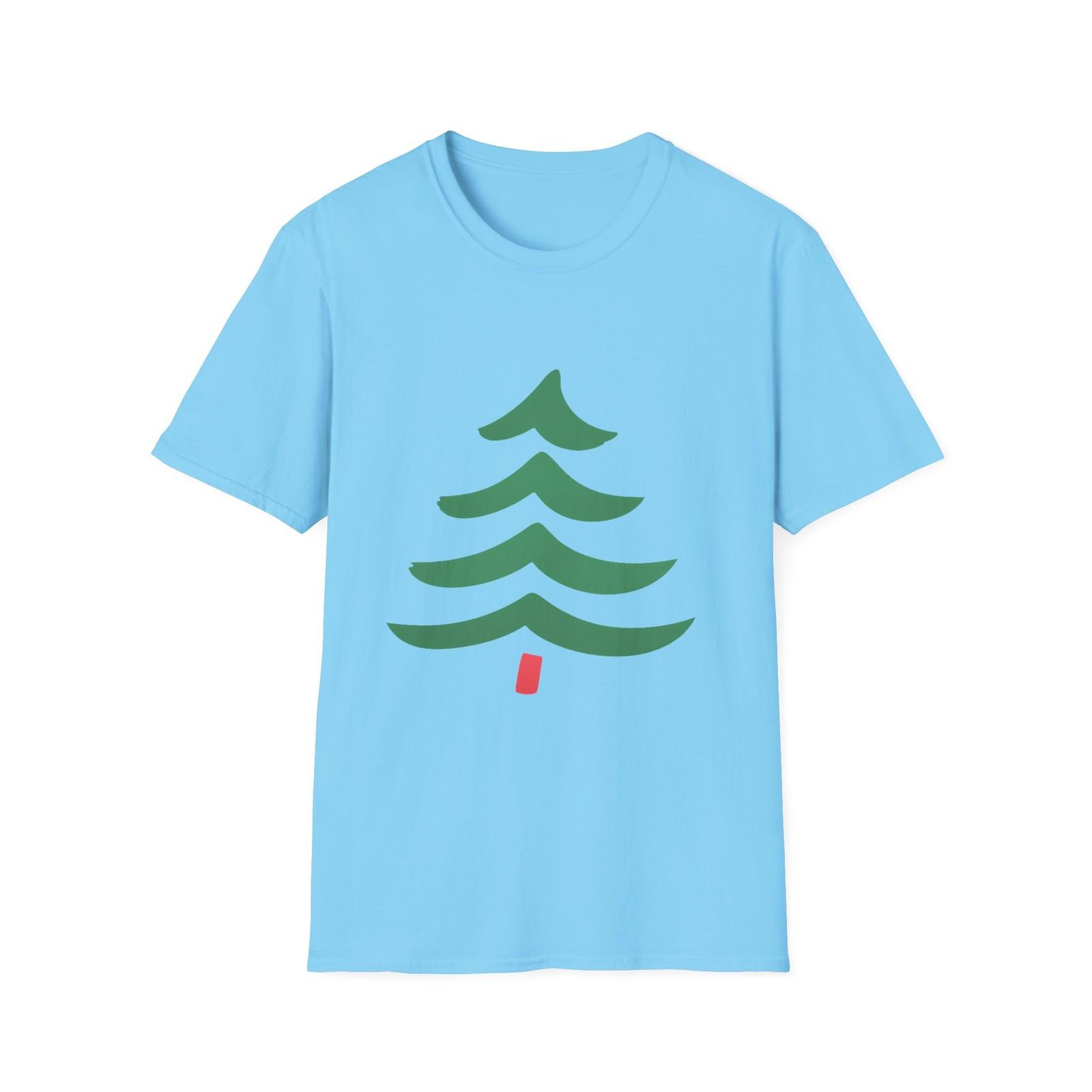 Unisex Softstyle T-Shirt Mens Womens Tees Top Dancing Christmas Tree Playful Festive Minimalism L