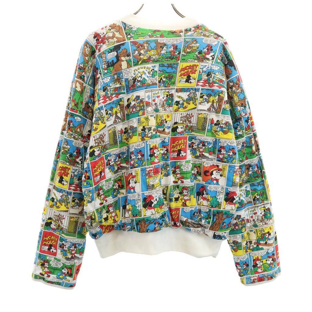 80s 90s Old Mickey Mouse Long Sleeve Reversible Trainer Cotton Filling Women Used