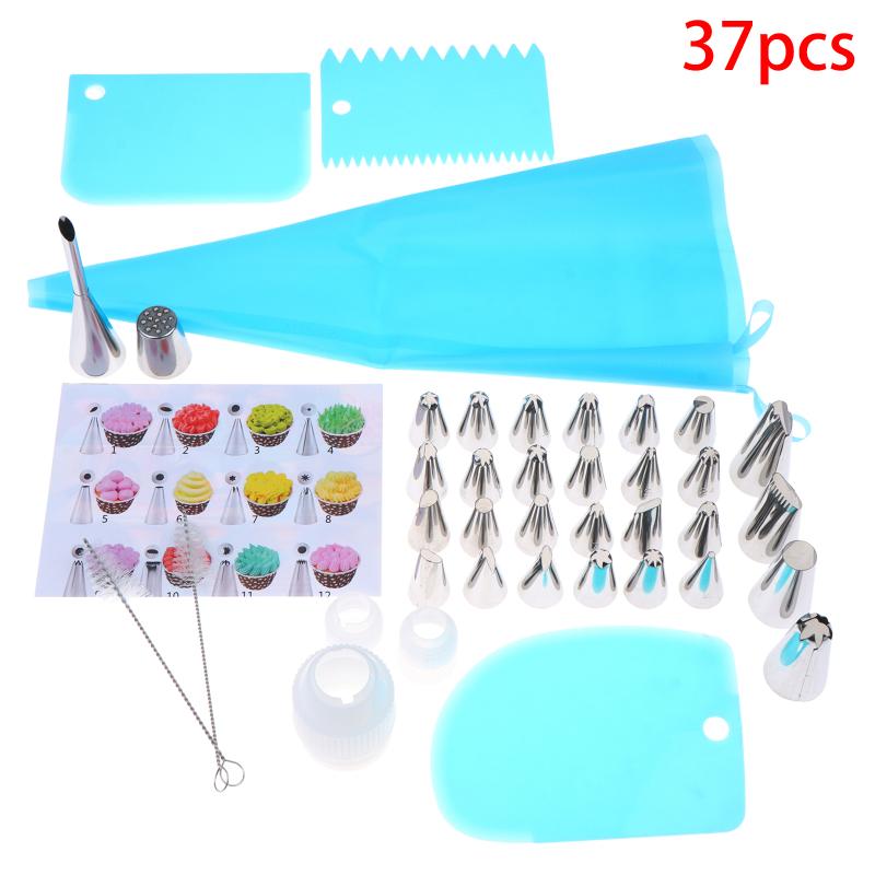 34/36/37Pcs Cake Decorating Tools Icing Cream Piping Nozzle Tips Confectionery Pastry Cake Bags Stainless Steel Nozzles Tip