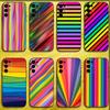 Colorful Rainbow Stripe Phone Case For Samsung S25,S24,S21,S22,S23,S30,Ultra,S20,Plus,Fe,Lite,Note,10,9,5G Black Soft Cover