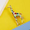 Enamel Giraffe Brooches for Women Cute Animal Pin Fashion Jewelry Gold Color Gift for Kids Exquisite Broches