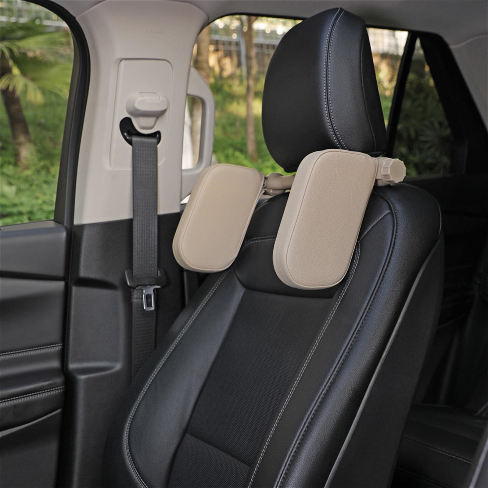 

Подушка подголовника автомобиля, Регулируемая на 180° подушка для поддержки головы и шеи, U-образная, Дорожные подушки для сна, Подголовники для автомобильного сиденья со стойками One Size бежевый