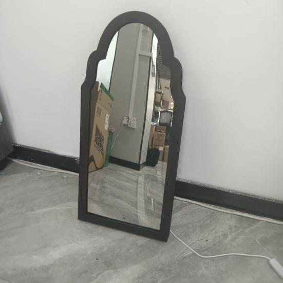 Christmas Mirror Hologram Santa Xmas Tree Scene Mirror with LED Light for Holiday Indoor Bedroom Kitchen Decor