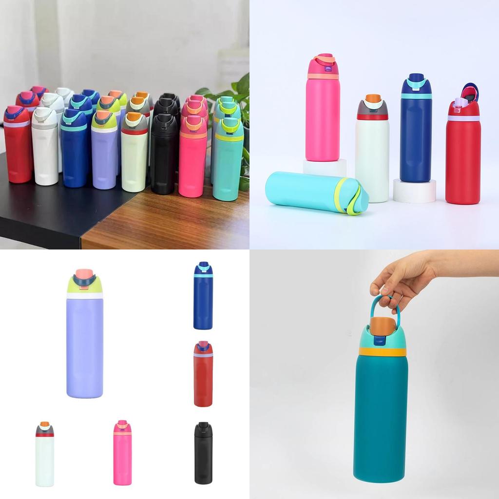 Elegante bottiglia d'acqua isolata ispirata a Owala con corpo in acciaio inossidabile 304 per la massima durata e ritenzione termica