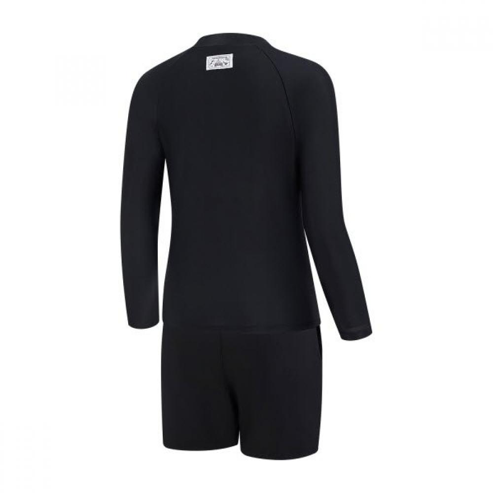 Arena Boys Joy Rib Zip Up Rash Guard Set  A6bb1bs81 Blk 
