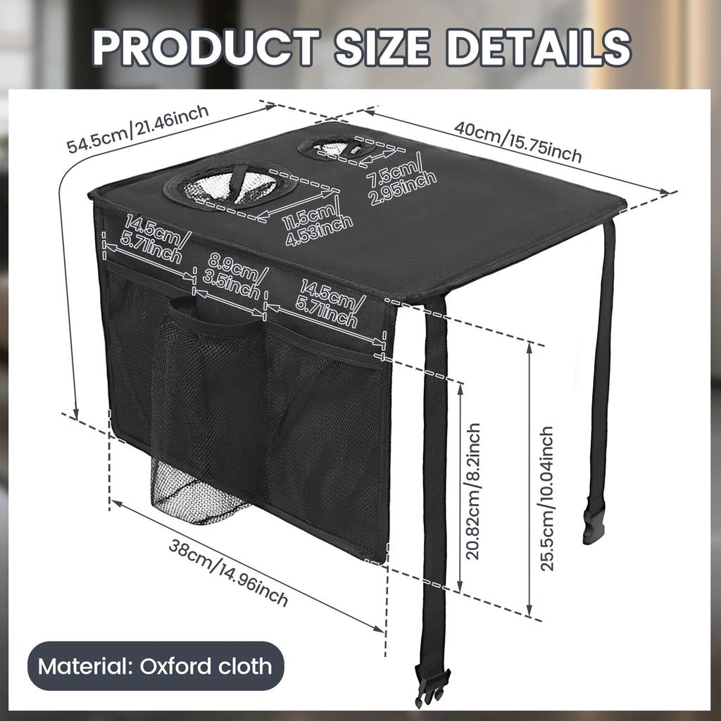 Folding Walker Tray with Cup Holder Multi Pocket Rollator Storage Bag Dinner plate for Elderly Present