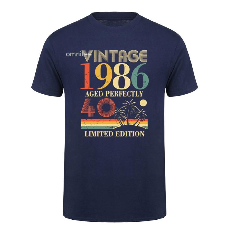 40 Years Old Vintage Born In 1986 T Shirt Unisex Streetwear Tee Funny Birthday Gift Shirt Short Sleeve Unisex Loose Clothing HJ011