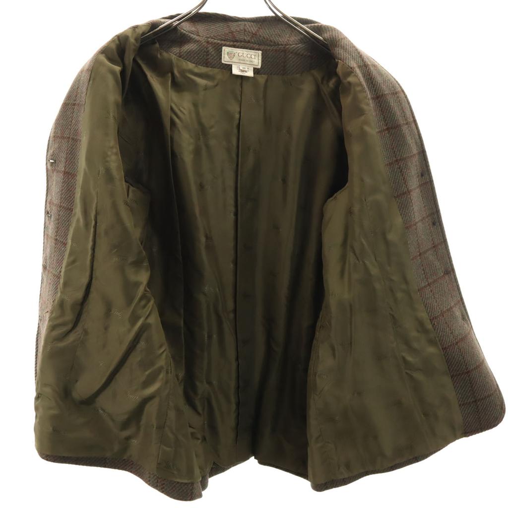 Gucci 80er Jahre Hergestellt in Italien Wolle Vintage Altes Karomuster Rock Anzug Set Damen Gebraucht