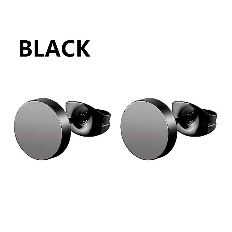 1 Pairs Punk Stainless Steel Stud Earrings Black Earrings Set For Men Women Vintage Hip Hop Piercing Ear Jewelry Accessories3