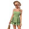 Women Fashion Female BowknotTube Strapless Green Backless Pleated Dress Night Club Gown