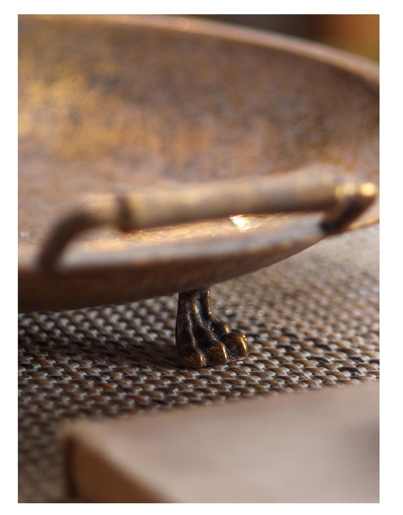 Antique Gold American-Style Bird Feeder & Garden Tray for Studio Photography and Fruit Display