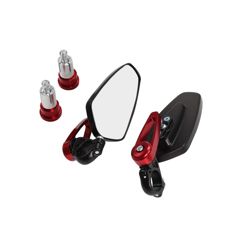1 Pair Aluminum Alloy Motorcycle Rearview Mirrors Universal Adjustable Anti-shake for Scooters ATVs Street Bikes