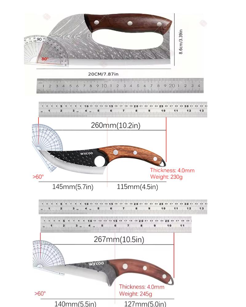 WXCOO Multifunctional Vegetable Cutting Knife Stainless Steel Kitchen Fruit Slicing Meat Cleaver Labour-saving Chopping Knife