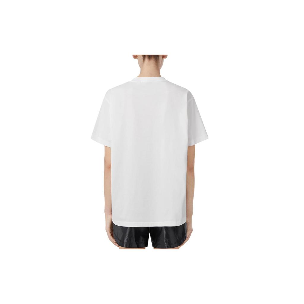 Burberry SS21 T Shirt Women's White Loose Fit 80433861