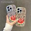 Phone Case: 2D flat design suitable for iPhone 18 17 16 15 14 13 Pro protective case, couple style, watermelon slice, Christmas and Halloween gift