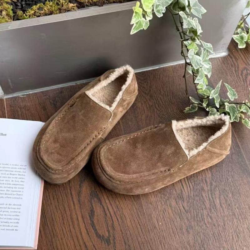 Flats Women's Loafers Shoes Suede Casual Sport Shoes   Cozy Winter Running Cotton Shoes Warm Walking Mujer Zapatillas