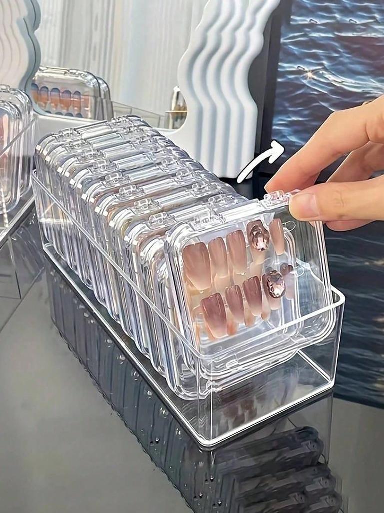 1/5/10/20 Stück Transparente Nail Art Aufbewahrungsbox, Organizerbox für künstliche Nägel, Aufbewahrungsbox für Press-On Nägel, Nagel-Displaybox