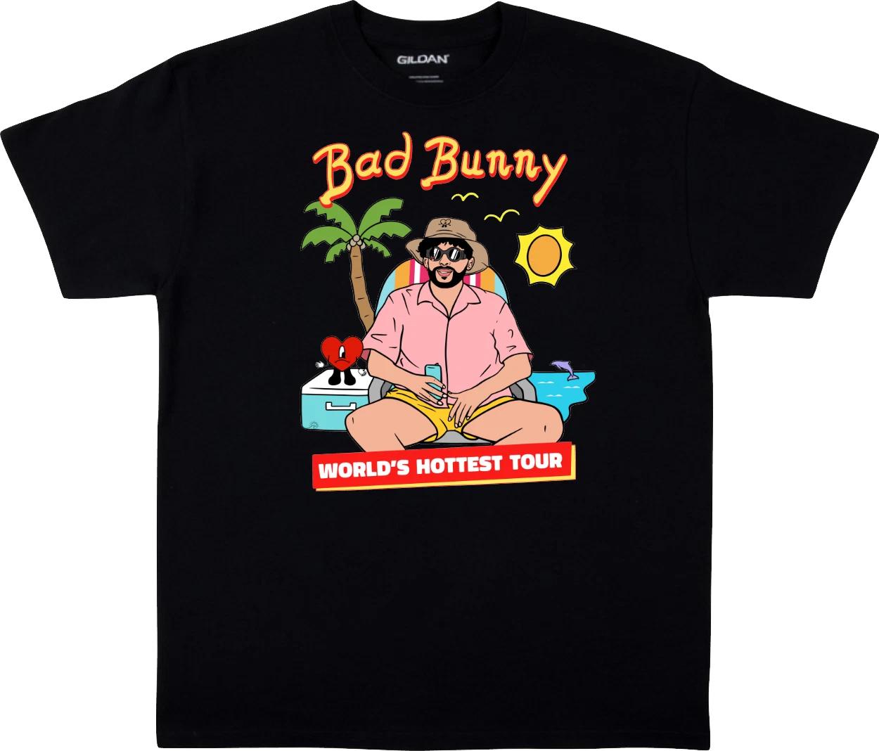 Bad Bunny World s Hottest Tour T-Shirt El Conejo Malo Un Verano Sin ti Tee L