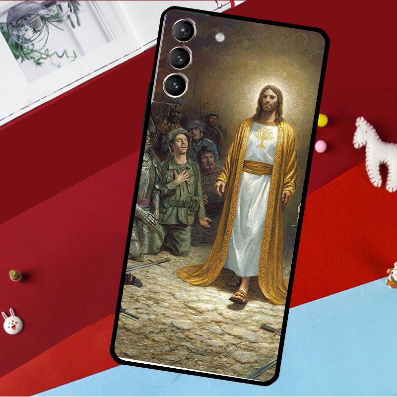 God Jesus Funda For Samsung Galaxy S26 S25 S24 S21 S22 S20 Ultra S9 S10 Plus S23 FE S25 FE Phone Case