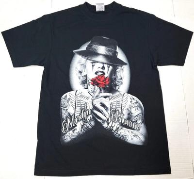 T-shirt Marilyn Monroe Urban Streetwear Arte del Tatuaggio Maglietta Uomo Nera Nuova