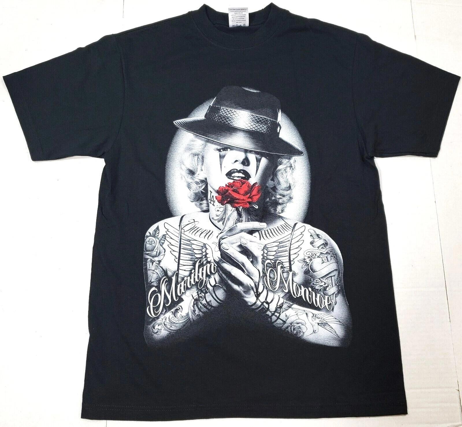 

Marilyn Monroe T-shirt Urban Streetwear Tattoo Art Tee Men s Black New S