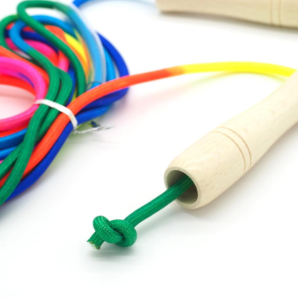 Audio group jump long jump 5m jump rope long jump rope for jump jump rope for group competition practice wooden rainbow colored colorful enthusiasts,