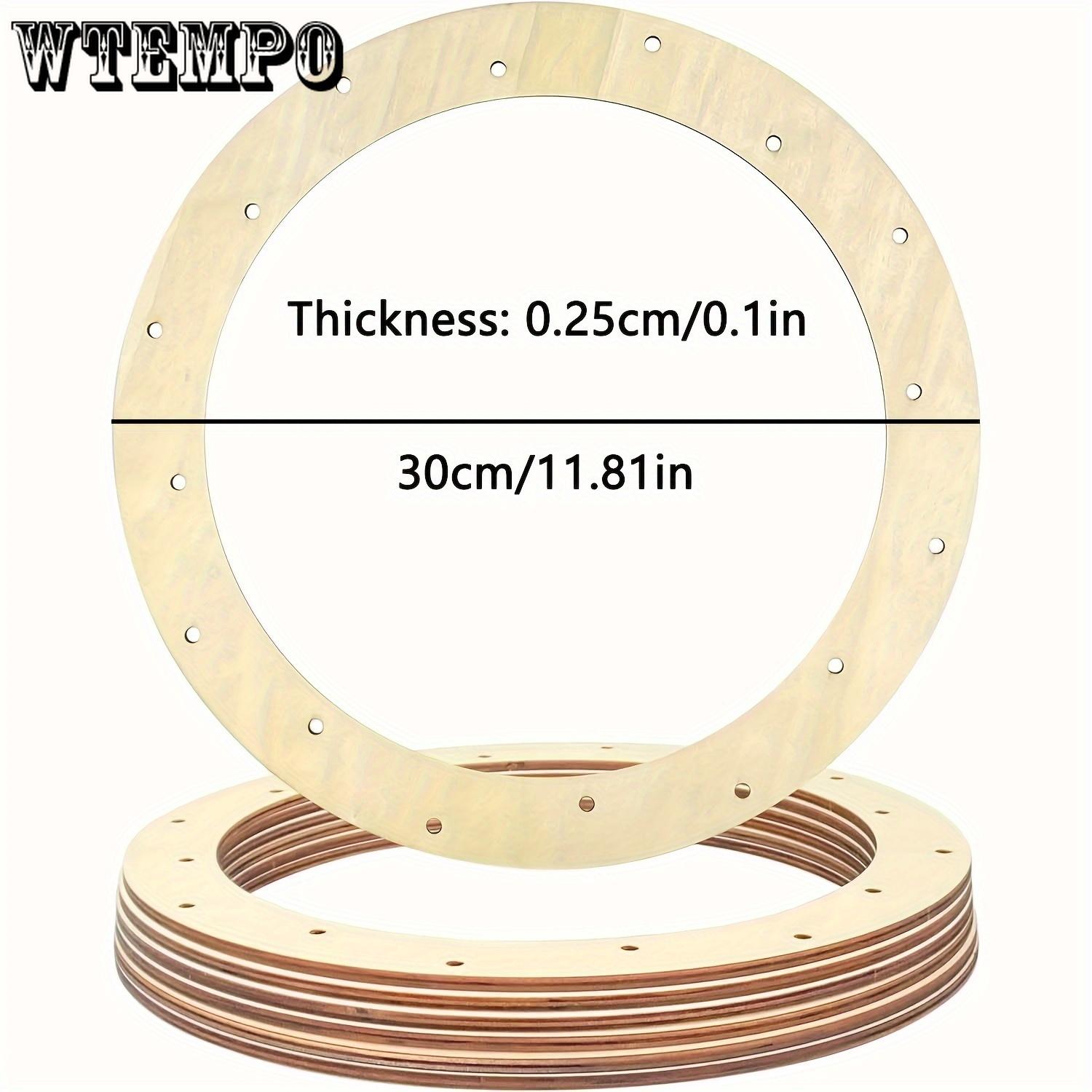 

6 шт. 12-дюймовых неокрашенных деревянных рамок для венков с 16 отверстиями - кольца для самостоятельного изготовления цветочных композиций, гирлянд и домашнего декора 6pcs