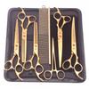 Lila Drake Hundtrimningssaxar Kit 7" 6.5" Rostfritt Stål Husdjur Böjda Saxar Tunnande Saxar Raka Saxar Klippsax Z3002