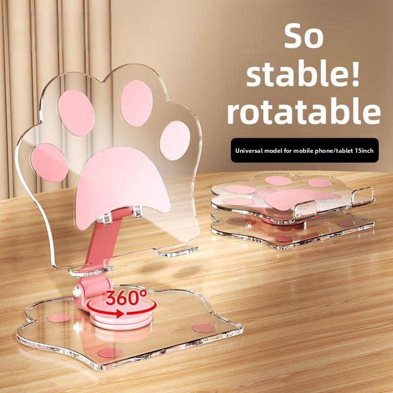 Cartoon Cat Paw Foldable Phone Stand For Desk Use In Dorms And Offices