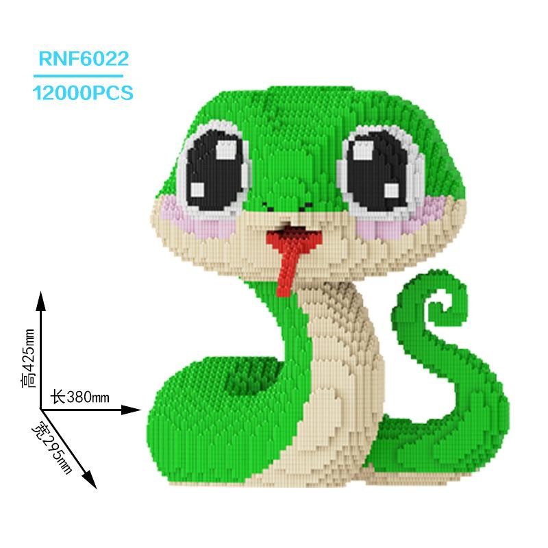

New Snake Year New Super Large Green Snake Building Blocks Assembly Toy Puzzle Pendant Puzzle Toy Children S Gift