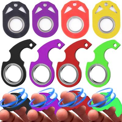 Spinner Stress Toy Metal Idget Toy Kid Fingertip Spinning Keyring Finger Fidget Ring Keyring Relieve Boredom Party Gift Keychain