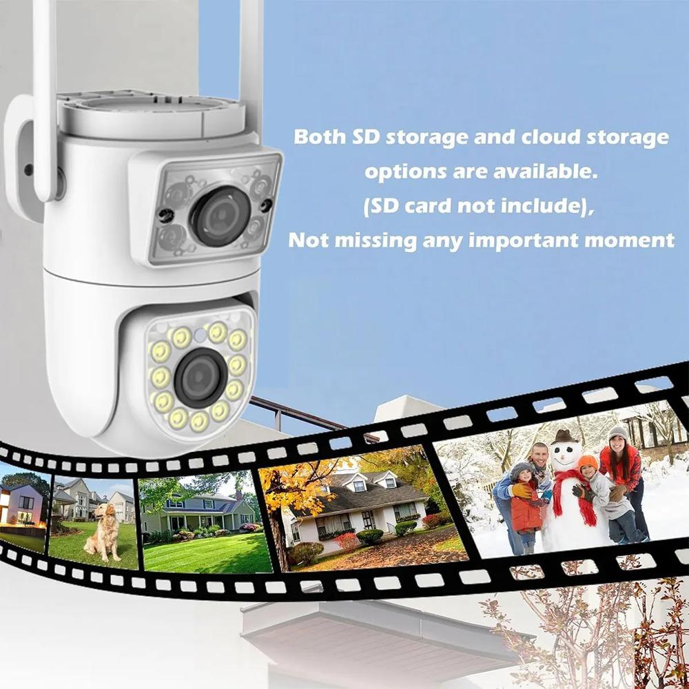 4K 8MP Dual-lens PTZ Wifi Tuya Smart Outdoor Home Security Dual Screen Camera HD Night Vision CCTV Video Surveillance