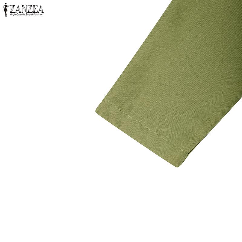 ZANZEA Women Casual Turn Down Collar Loose Long Sleeve Shirt Dress