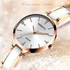 NIBOSI Women's Ceramic White Analog Wristwatch Waterproof Casual Business Fashion High-End Gift
