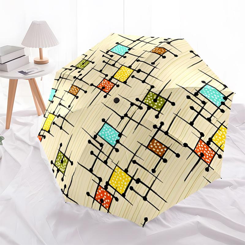 1pc Abstract Pattern Open/Close Folding Umbrella - Raining Gear for Travel Umbrella, All- Portable Umbrella for & Men 8-Rib Yy251229057