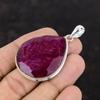 Faceted Kashmir Ruby Pendant Handmade Gemstone Pendant Unique Design Pendant 925 Sterling Silver Pendant Kashmir Ruby Jewelry Gift For Mom