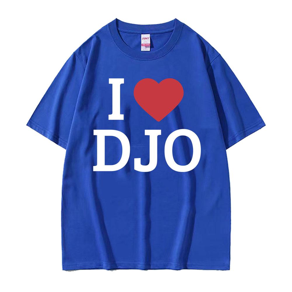 I Heart DJO Graphic Print Tee Shirt Unisex Women Fashion Hip Hop Short Sleeve Tshirt Oversized Cozy 100 Cotton T Shirt Streetwear