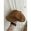 Women S Suede Rivet Metal Fashion Octagonal Hat For Large Head Circumference