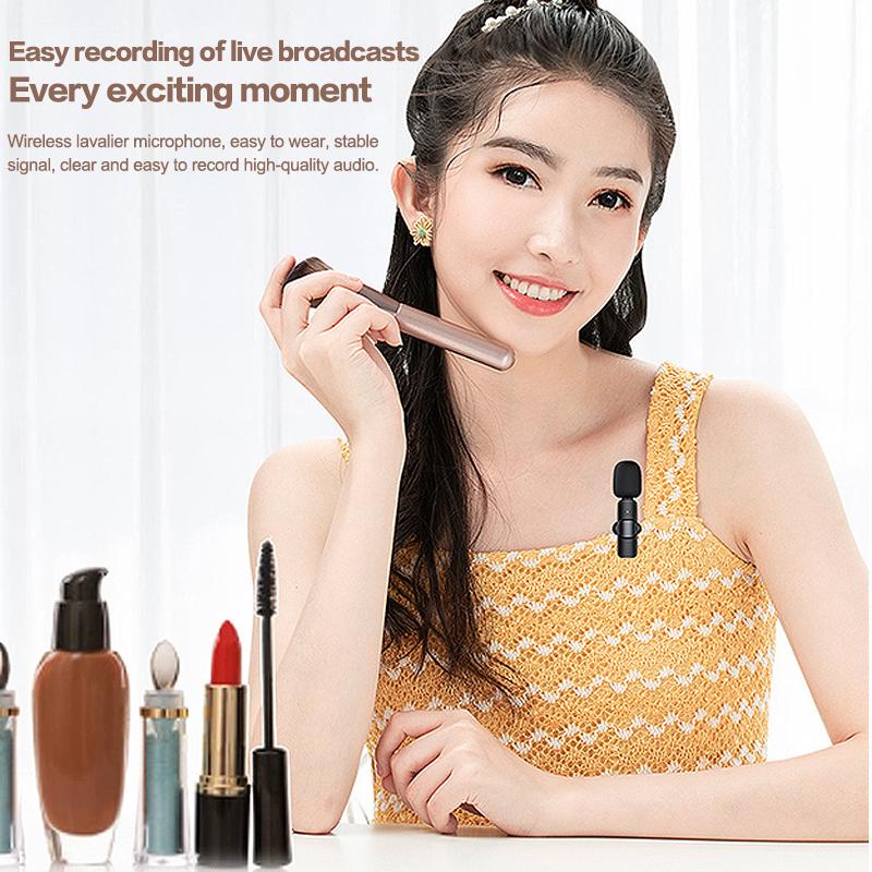Wireless Lapel Lavalier Microphone K9, Type-C Connection 1-To-1 Wireless Mic For Smartphone Podcast Live Streaming