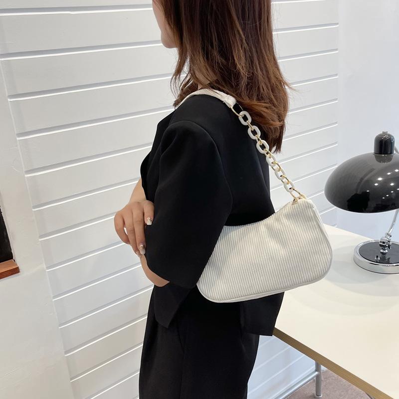Minimalist Corduroy Crossbody Bag for Women, Single Strap Shoulder Tote, Zipper Closure Mini Square Handbag, Soft Casual Daily Purse